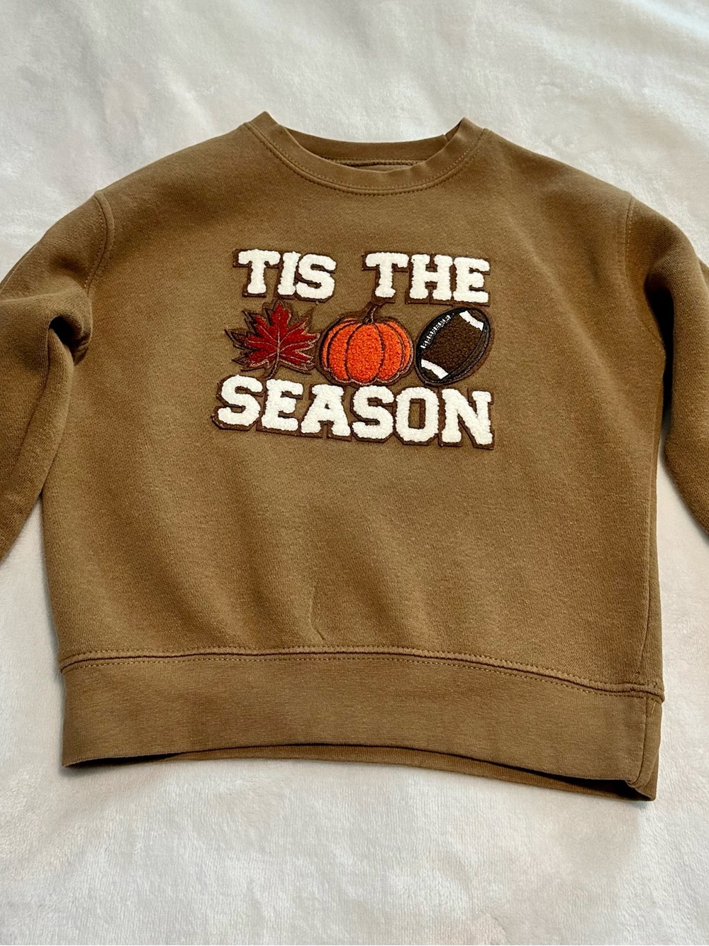 Kids 'Tis The Season Brown Crewneck Sweatshirt